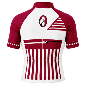 Manufacturer Custom Wine Red <b>White</b> <b>Cycling</b> <b>Jersey</b> Short Sleeve Racing Bike Top Breathable Performance <b>Cycling</b> Wear Custom Design - Product Image 2