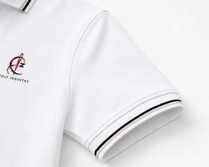 Polo en coton blanc pour homme, manches courtes, logo brodé, décontracté, respirant, design avant, polo blanc de qualité supérieure - Product Image 4