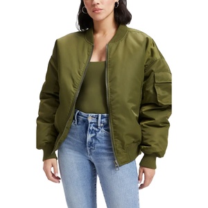 Chaqueta acolchada de satén informal de talla grande para mujer, fina, transpirable, logotipo personalizado, Color, carcasa suave, cierre de cremallera a prueba de viento, nuevo - Product Image 1