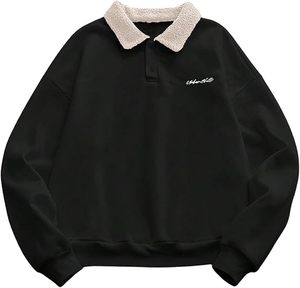 เสื้อสเวตเชิ้ตผู้ชายปักลายตัวอักษร ผ้าฝ้าย 100% แขนยาว คอปก ติดกระดุม สไตล์สตรีทแวร์ ทรงโอเวอร์ไซส์ สำหรับฤดูหนาว - Product Image 5