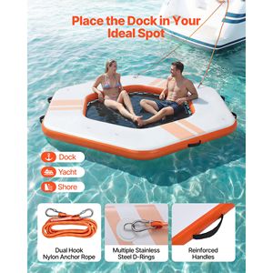 8.5x8.5 FT Non-Slip <b>Inflatable</b> Floating Dock Platform Portable with Detachable Carrying Bag for Water Sports or Leisure - Product Image 4