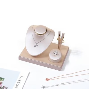 PU <b>Leather</b> Jewelry Display showcase Jewelry Display Jewelry Display Set Ring <b>Bracelet</b> Earring Necklace - Product Image 2