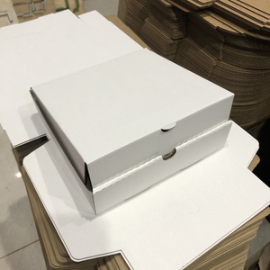 Kraft Paper Pizza Box <b>Square</b> Rectangle Disposable Food Packaging Slotted Design for Takeout Use - Product Image 5