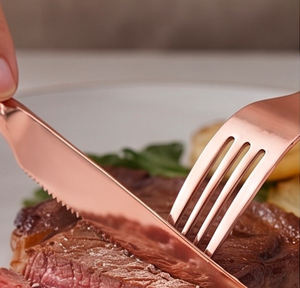 Ensemble de couverts en cuivre design élégant pour table à manger moderne, événements de mariage et décoration de cuisine haut de gamme - Product Image 4