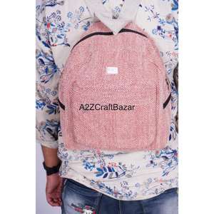 Sac à dos artisanal unisexe de taille moyenne en toile 100% coton, vintage, léger, 20L, pour affaires, quotidien, camping, natation, avec fermeture éclair et boucle - Product Image 6