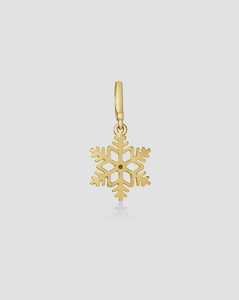 จี้รูปเกล็ดหิมะฤดูหนาว ทองคำแท้ 14K 18K ประดับเพชรทรงกลมเพาะเลี้ยงแบบ Pave สไตล์มินิมอล เหมาะสำหรับใส่ทุกวันในฤดูหนาว ใช้ได้กับสร้อยข้อมือและสร้อยคอ - Product Image 5