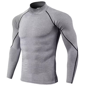 Unisex <b>Black</b> Full Sleeve Rash Guard <b>Compression</b> <b>Shirt</b> Breathable Quick Dry Polyester/Nylon Fitness Top - Product Image 5