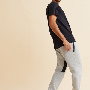 Pantalones Deportivos Casuales para Hombre, de Invierno, Secado Rápido, 100% Algodón, con Cierre de Cordón, Bolsillos Laterales, Color Gris, para Gimnasio - Product Image 1