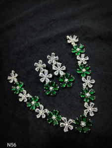 Ensemble de bijoux de mariée en diamant américain classique Collier et boucles d'oreilles en deux pièces pour mariage Style classique à la mode - Product Image 2