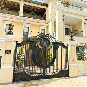 Puerta Batiente Decorativa de Hierro Forjado Personalizada, Puerta Metálica Moderna para Villa de Lujo, Apartamento, Centro Comercial, Escuela, Jardín, Entrada Exterior - Product Image 1