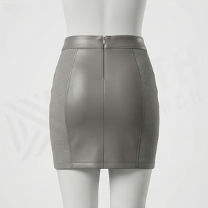 Jupe crayon mini en similicuir taille haute pour femme, couleur unie, style sexy, à porter toute l'année - Product Image 2