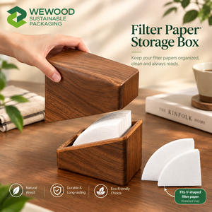 กล่องเก็บอุปกรณ์กาแฟแบบตั้งโต๊ะ WEWOOD หรูหรา เป็นมิตรกับสิ่งแวดล้อม ทำจากไม้ธรรมชาติ สำหรับอุปกรณ์เสริมเอสเพรสโซ - Product Image 1