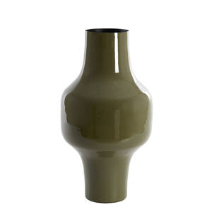 Vase à fleurs vert moderne et haut de gamme en gros |   Vase décoratif de forme unique avec finition brillante |   Accessoires de décoration intérieure de luxe sur mesure - Product Image 1