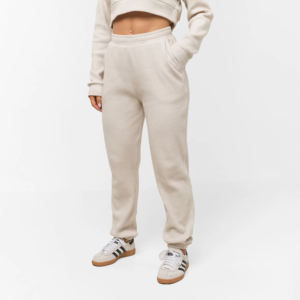 Conjunto de Top Corto Informal con Capucha para Mujer, Sudadera Holgada y Pantalones con Lavado Ácido, Color Marfil, 100% Algodón Felpa - Product Image 3