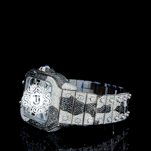 Luxury Diamond <b>Watch</b> Ross Gold Plated Rodiam Round Case 42mm Analog Quartz Deployment <b>Clasp</b> Sapphire Crystal Men's Style - Product Image 2