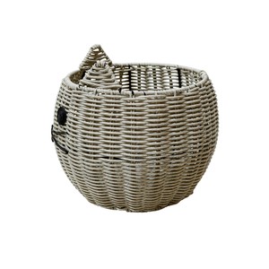Cute Cat Design Handmade Rattan <b>Storage</b> Basket Indoor Home Decorative Sundries Organizer Kids Playroom <b>Storage</b> <b>Chest</b> - Product Image 2