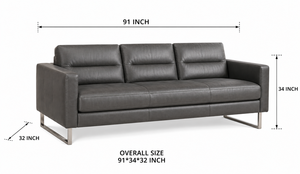 Sofá de Cuero Premium con Asientos Acolchados Suaves, Muebles de Sala de Estar de Lujo para Interiores Modernos, Sofá de Cuero Genuino - Product Image 2