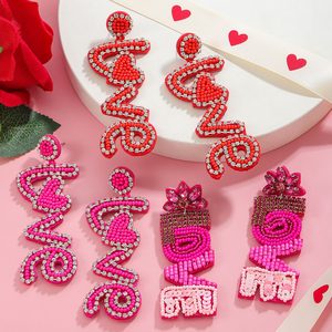 Novedad de San Valentín: Abalorios de cristal hechos a mano con letras de amor y lentejuelas dulces, perlas de plástico de moda, de MULTI CRAFT - Product Image 4
