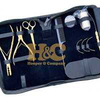 Nouveautés HOOPER COMPANY : Kit d'outils en acier pour extensions capillaires, Pince à bandes, Pince à boucles durable, Perles et Peigne pour usage commercial