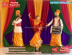 Statue culturelle Punjabi Bhangra pour mariage entrée de mariage Punjabi Statues Bhangra entrée de mariage multicolore Statue Punjabi - Product Image 6