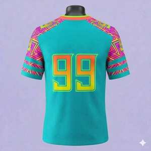 Jersey de Fútbol Americano Sublimado Personalizado de la Mejor Calidad, Manga Corta, Logotipo Bordado Personalizado, Malla Duradera y Cómoda - Product Image 2