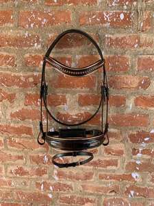 บังเหียนม้าหนังแท้ประดับเพชร OEM & ODM สีขาว พร้อมสายรัดจมูกและสายคาดศีรษะแบบนุ่มสีดำ - Product Image 3