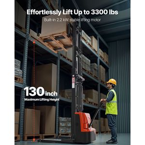 Sollevatore Elettrico per Pallet con Capacità di 1500 kg, Lunghezza Forche 1000 mm, Sollevamento Completo 323 cm, Gambe a Cavalletto - Product Image 2