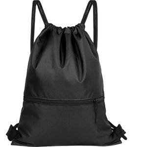 Washable Factory Made <b>Drawstring</b> Bag Waterproof Sports Gym Shoe Bags with 3 Pockets PE Swim Dance Sack <b>Backpack</b> Mobile Pocket - Product Image 4