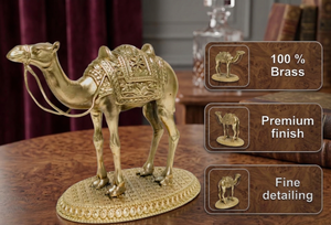 Ídolo de Camello Chapado en Latón Puro de Jaipur Metals |   Estatua Moderna Hecha a Mano 100% en Latón |   Regalos y Decoración para el Hogar y la Oficina de Diwali - Product Image 2