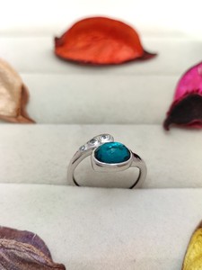 Indicolite Quartz Titanium <b>Ring</b> Elegant Crystal Gemstone Jewelry Statement Fashion Gift for Women Girls <b>Unique</b> <b>Engagement</b> <b>Ring</b> - Product Image 3