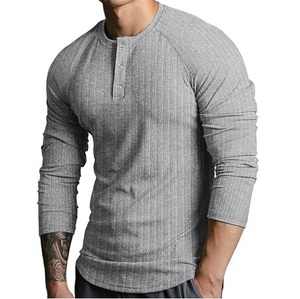 Camisetas Térmicas de Manga Larga para Hombre, Transpirables, de Buena Calidad, Precio al por Mayor, Camisetas Térmicas de Punto Waffle para Hombre, Servicio OEM - Product Image 1