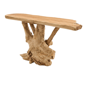 Mesa Consola ARTERRA Premium Ecológica Hecha a Mano de Madera Maciza Rústica de Raíz de Teca con Borde Natural, Moderna y Orgánica para Sala de Estar, Duradera - Product Image 3