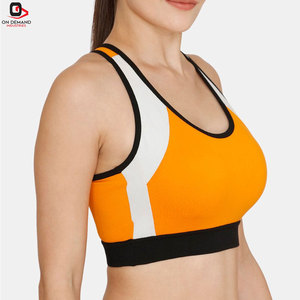 Soutien-gorge de sport simple et respirant sans coutures avec dos croisé, haute élasticité, logo frontal pour femme – Services OEM pour les meilleures ventes - Product Image 6
