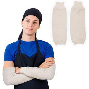 3 Pack 18\" Natural Color Terry <b>Cloth</b> Industrial <b>Oven</b> Sleeves Heat Resistant Protective Sleeves for Baking Cooking Protection - Product Image 1