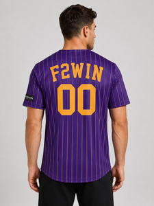 เสื้อเบสบอลผู้ชาย F2WIN ลายทาง แขนสั้น ระบายอากาศ แห้งเร็ว ทรงปกติ เอวยางยืด โลโก้ F2WIN ด้านหน้า 100% - Product Image 6