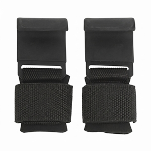 Crochets de musculation robustes réglables antidérapants en néoprène rembourré, sangles de préhension en acier rouge et noir, support de poignet pour haltérophilie - Product Image 5