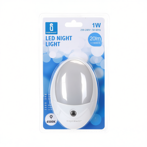 Luce Notturna LED 1W 220-240V 50-60Hz 20lm 6500K Bianco Freddo, Montaggio a Parete, Sensore di Luce Elettrico, Decorazione Casa - Product Image 2