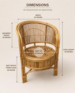 Silla de Mimbre Natural Hecha a Mano, Silla de Lectura Estilo Boho, Mueble Decorativo Tejido con Estilo para Sala de Estar, Dormitorio o Rincón de Lectura - Product Image 3