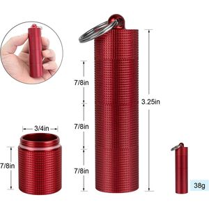 2 Pezzi Portapillole Portatile in Lega di Alluminio con 3 Scomparti, Impermeabile, Dispenser per Pillole, Piccolo Contenitore Tascabile con Portachiavi - Product Image 3