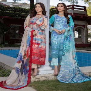 Traje de 3 piezas de viscosa bordada de diseñadores paquistaníes indios Salwar Kameez Daily Casual Kurti para mujeres niñas elegante Casual - Product Image 1