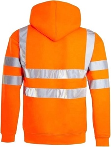 Sudadera con Capucha de Alta Visibilidad para Hombre, Reflectante, Impermeable, de Poliéster Transpirable, con Cierre, para Trabajo, Construcción y Deporte - Product Image 2