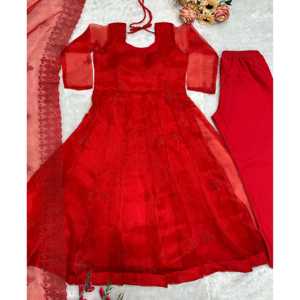 Hermoso Vestido Anarkali para Fiesta con Dupatta y Elegante Conjunto de Pantalones para Mujer - Product Image 6