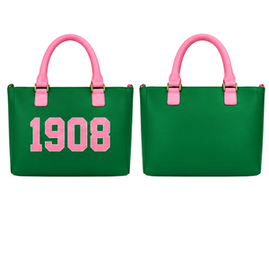   Sac à main tendance vert et rose pour femme, inspiré des lettres grecques, grand sac fourre-tout à bandoulière pour le shopping quotidien - Product Image 1