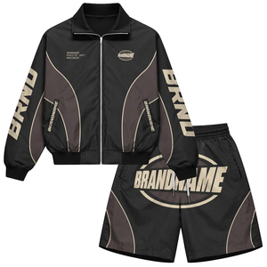 Conjunto de Chaqueta Cortavientos y Pantalones Cortos para Hombre, Diseño Moderno 2026, Logotipo Personalizado, Poliéster Transpirable, Satén Ligero, Bloques de Color, para Primavera - Product Image 6