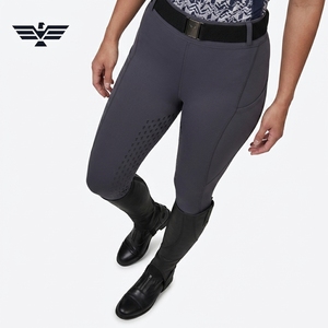 Pantalon d'équitation taille haute gris uni pour femme EMPIRE of TREND WEARS, extensible dans les quatre sens, en Spandex/Nylon, avec poches élastiques à la taille - Product Image 5
