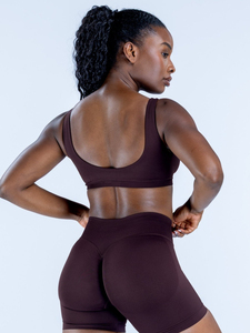 Ensemble de soutien-gorge de sport respirant sans couture rose et short taille haute pour femmes, idéal pour la gym, le fitness et les entraînements - Product Image 3