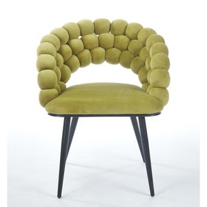 Juego de 2 Sillas de Comedor Modernas Verdes con Patas de Tubo de Hierro Dorado, Cojines Suaves y Respaldo Cómodo - Product Image 5