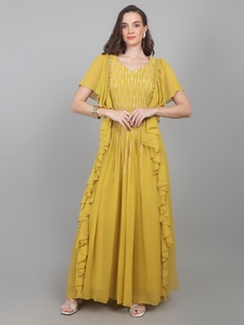 Robe de soirée pour femme, nouvelle collection, qualité supérieure, 1 pièce, avec volants, disponible au prix de gros auprès de l'exportateur - Product Image 2