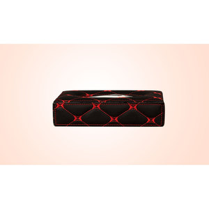 Accessoires pour camions : Boîte à mouchoirs matelassée rouge-noir - Product Image 1