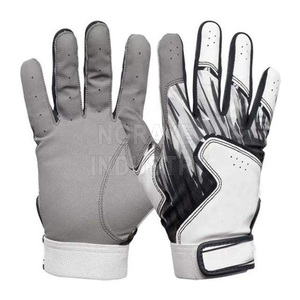 Best Quality Unique Black & <b>White</b> Color Combination Baseball Batting <b>Gloves</b> with <b>Long</b> Cuff For Wrist Support <b>Gloves</b> - Product Image 4